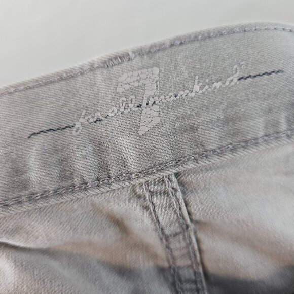 7 For All Mankind Jeans Mens 34 Straight Slim Mid Rise Light Wash Stretch Slimmy - Picture 8 of 11